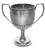 A George III Brittania Silver Trophy, Charles Marsh, Dublin, 1819, the body engraved with a floral and foliate band above a lobe