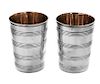 * A Pair of George III Silver Beakers, Peter, Ann & William Bateman, London, 1799, each of tapering form with ribbed sides and a