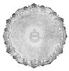 A William IV Silver Salver, Peter & Ann Bateman, London, 1831, having a rocaille, foliate and S-scroll decorated rim surrounding