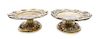 * A Pair of Victorian Silver Tazze, Maker's Mark Obscured, London, 1876, each having a pierced border worked with foliate scroll