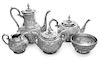 An American Silver Five-Piece Tea and Coffee Service, Gorham Mfg. Co., Providence, RI, 1881, comprising a teapot, a coffee pot,