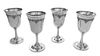 A Set of Four American Silver Water Goblets, R. Wallace & Sons Mfg. Co., Wallingford, CT, each having a floral and foliate decor