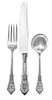 * An American Silver Flatware Service , Wallace Sterling, Wallingford, MA , Rose Point pattern, comprising: 12 dinner knives 12
