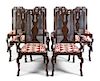 A Set of Eight Queen Anne Style Dining Chairs Height 43 inches.
