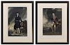 * Two English Mezzotints on Paper each approximately 37 1/2 x 29 inches.