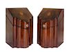 A Pair of George III Mahogany Knife Boxes Height 14 x width 8 3/4 x depth 12 inches.