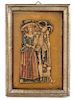 * An English Polychrome Wax Relief Height 6 3/4 x width 4 1/4 inches.