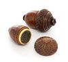 * A Matched Pair of Carved Nutmeg Graters Width of larger 3 inches.