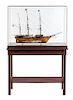 * An American Model of the Whaling Brig Wanderer Height of case overall 56 inches.