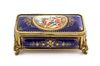 * A French Enameled Copper Casket Width 7 1/2 inches.