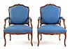 * A Pair of Louis XV Style Fauteuils Height 38 inches.