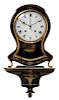 A Continental Gilt and Ebonized Bracket Clock Height 29 1/2 inches.