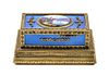 * A Swiss Gilt Bronze and Guilloche Enamel Singing Bird Automaton Box Width 4 1/2 inches.