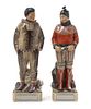 * A Pair of Royal Copenhagen Porcelain Figures Height of taller 13 1/4 inches.