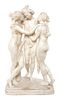 * A Continental Marble Figural Group Height 23 3/4 inches.