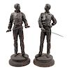 * A Pair of French Cast Metal Figures of Fencers Height 24 inches.