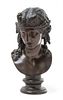 * A Continental Bronze Bust Height 11 inches.