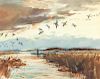 Milton C. Weiler (1910-1974) Ducks Over Marsh
