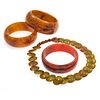 Collection of Marbleized Bakelite or Catelin Jewelry
