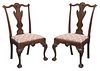 Pair Philadelphia Chippendale Style Walnut Side Chairs