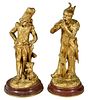 Two French Gilt Bronze Figures of Soldiers
