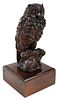 Black Forest Carved Owl on Perch