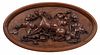 Black Forest Carved Walnut Dog Figural Panel