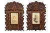 Pair of Black Forest Carved Table Top Frames
