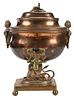 Brass and Copper Lidded Hot Water Urn