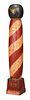 Red and White Painted Wood Barber Pole