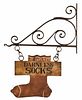 Vintage Folk Art Sheet Iron "Darnless Socks" Trade Sign