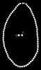 14kt. Pearl Necklace and Earclips 