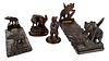 Four Black Forest Items, Bookends, Match Holders