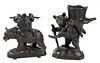 Two Black Forest Bear Form Pipe Holders
