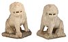 Pair of Early Italian Carved Stone Lion Sculptures