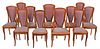 Set of Eleven Majorelle Art Nouveau "Chicoree" Dining Chairs