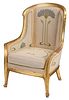 Louis Majorelle Attributed Giltwood Bergere Armchair