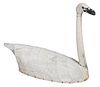 American Painted Canvas and Wood Swan Decoy