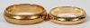 14KT YELLOW GOLD WEDDING BANDS TWO