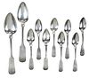 Ten Marquand Coin Silver Spoons, Wheat and Flowers