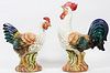 ITALIAN POTTERY ROOSTER & HEN PAIR