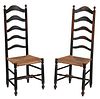 Fine Pair Delaware Valley William and Mary Side Chairs