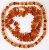 AMBER BEAD NECKLACES, TWO