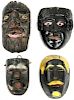 4 Vintage Mexican Negritos Masks