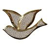 5.76 CT DIAMOND AND 18KT YELLOW GOLD DOVE BROOCH