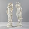 Professor Chiurazzi (Italian, Late 19th/Early 20th Century)       Pair of Marble Female Nude Figures with Putti
