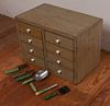 Painted Country Spice Chest w/ Utensils
