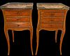 Antique Inlaid Marble Top End Tables