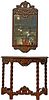 KITTINGER Antique Walnut Console with Mirror 