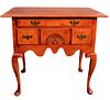 Benchmade Queen Anne Style Tiger Maple Lowboy/Dressing Table